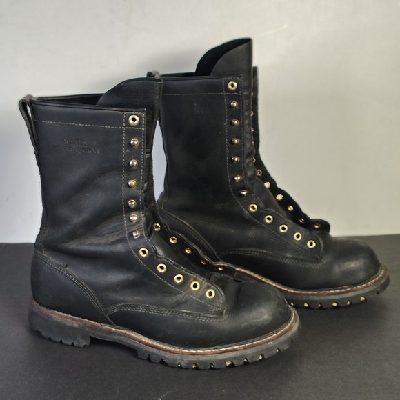 White\'s Boots Mens Smoke Jumper 10.5 D Black Leather Vibram Lug Sole Work Boots main image 6